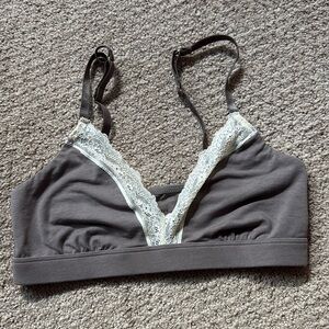 Taupe and cream lace bralette